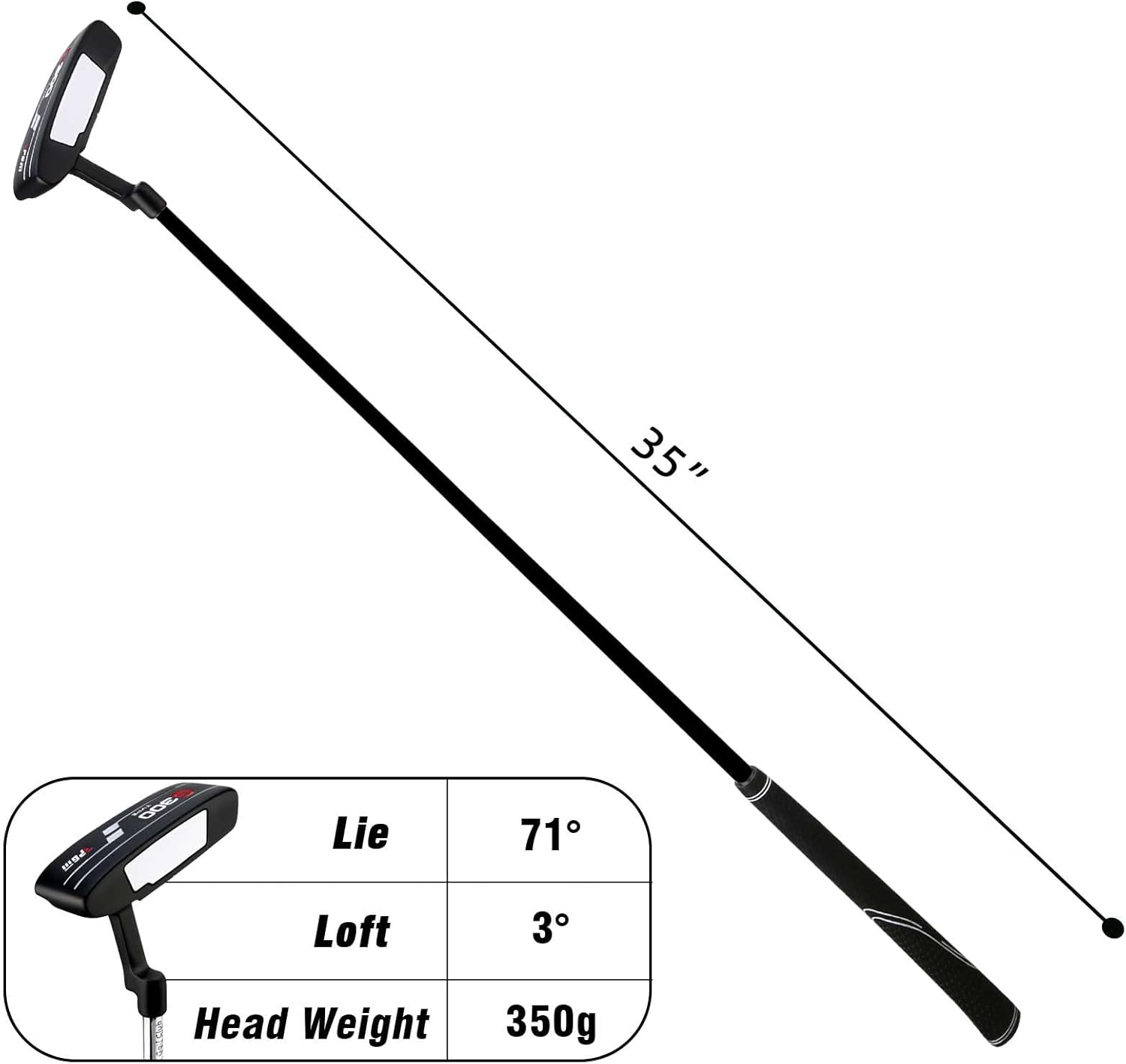 PGM Golf Putter - Blade Putters for Men & Women - Easy Flop Shots – Legal for Tournament Play- Right Handed