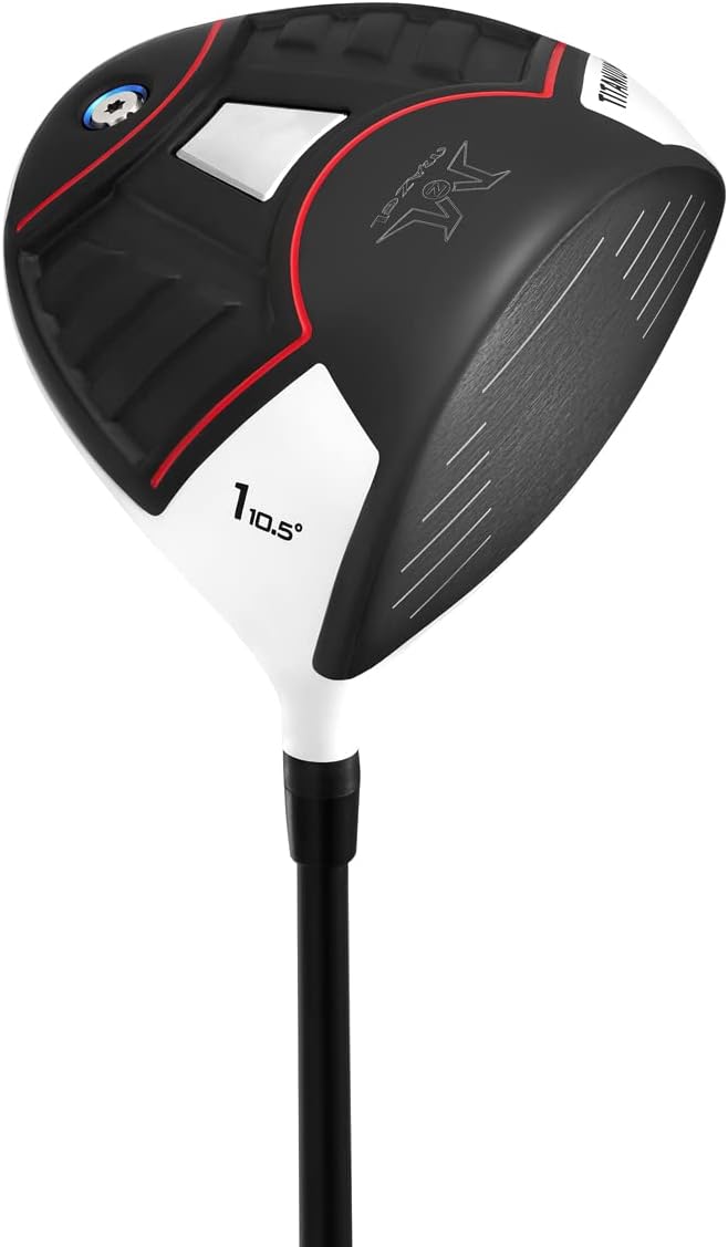MAZEL Titanium Golf Drivers for Men,Right Handed,460CC (White Black, Graphite,10.5)