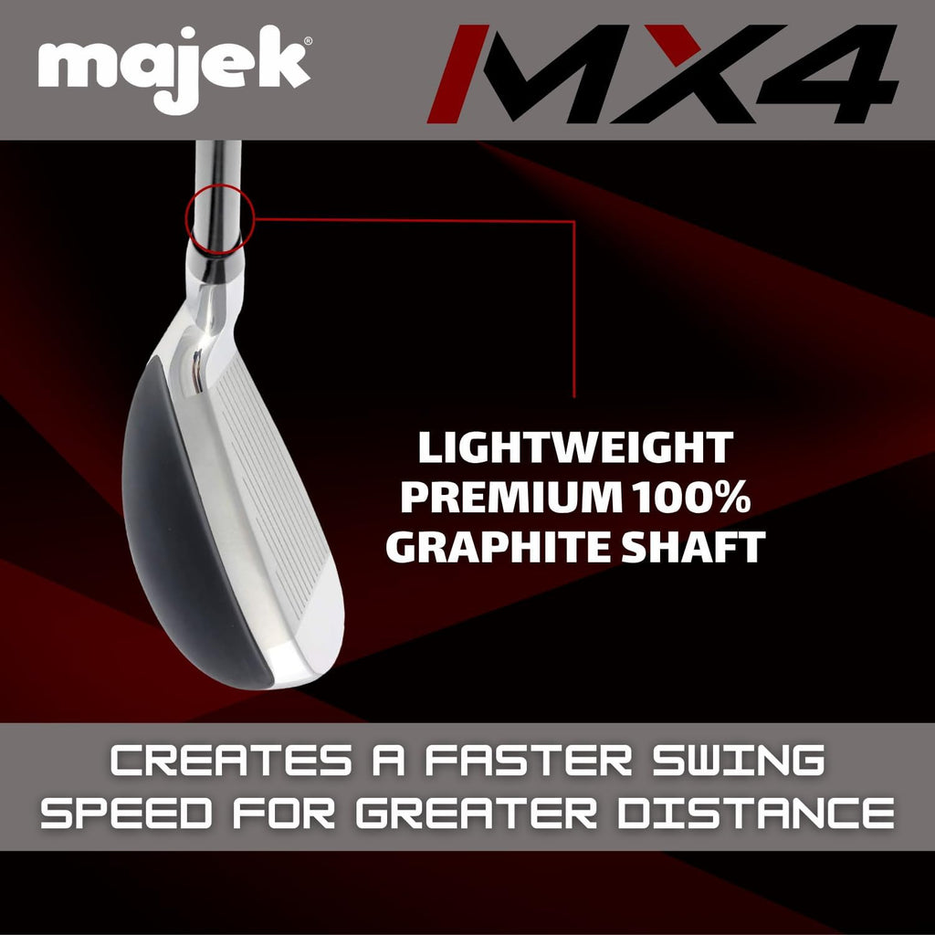 Men’s Majek MX4 Hybrid Iron Set, which Includes: #4, 5, 6, 7, 8, 9, PW Regular Flex Graphite Right Handed New Utility Clubs