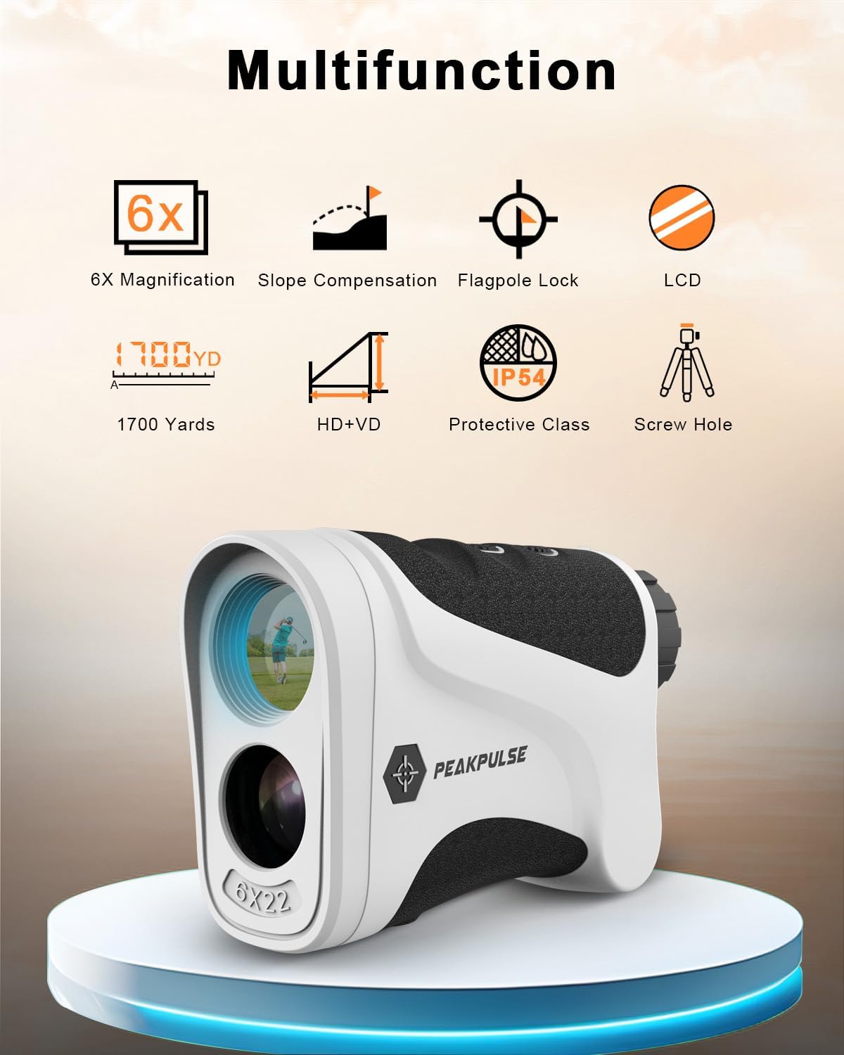 Golf Range Finder 650/1700 Yards RangeFinder Golfing High Clarity Display 6X Magnification 0.5 Yard Accuracy Flag Pin Seeker Easy to Use