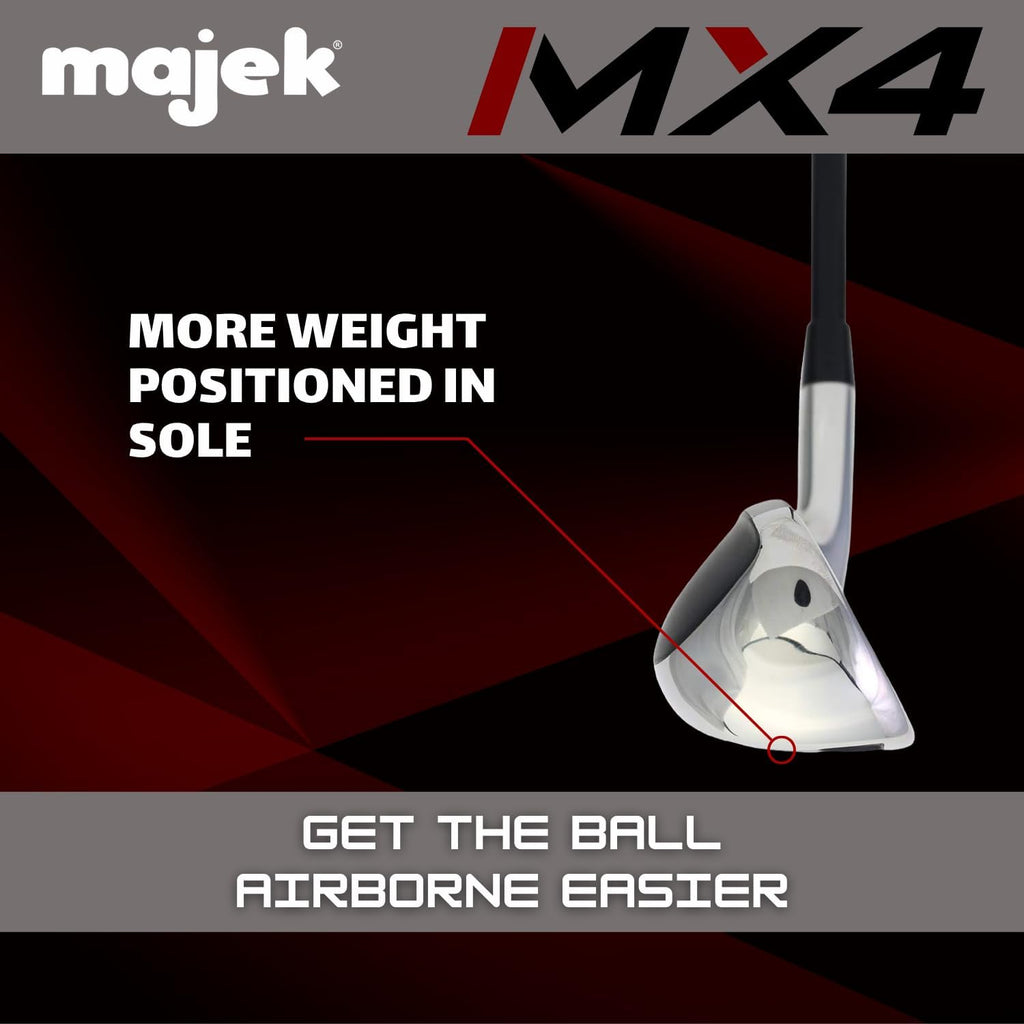 Men’s Majek MX4 Hybrid Iron Set, which Includes: #4, 5, 6, 7, 8, 9, PW Regular Flex Graphite Right Handed New Utility Clubs