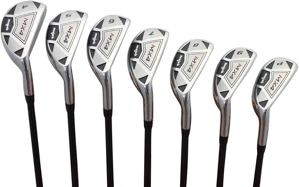 Men’s Majek MX4 Hybrid Iron Set, which Includes: #4, 5, 6, 7, 8, 9, PW Regular Flex Graphite Right Handed New Utility Clubs