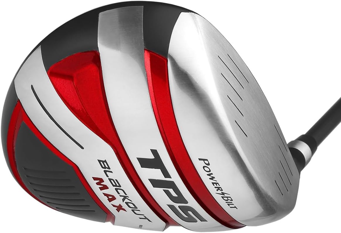 Powerbilt TPS Blackout Max Driver, Men's 10.5 Degree in Black/Red with Headcover
