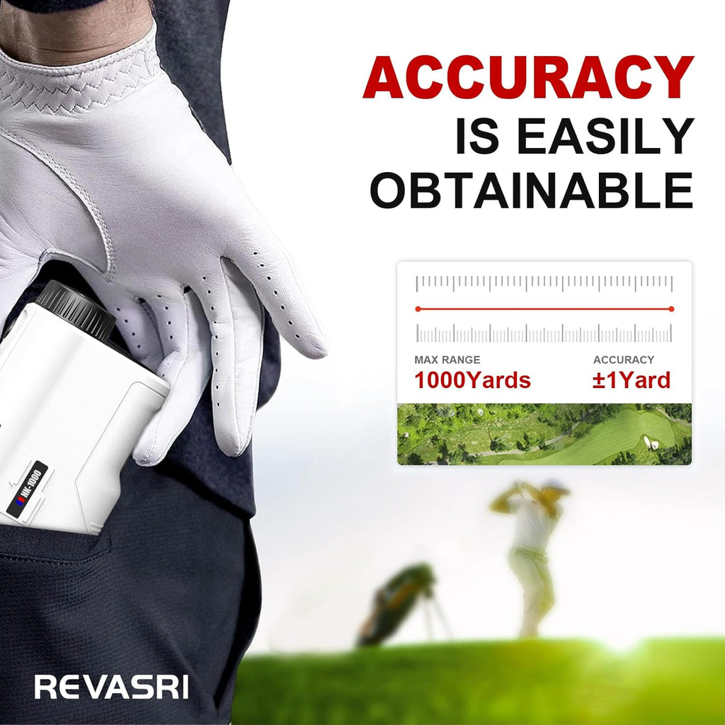 REVASRI Golf Rangefinder with Slope and Pin Lock Vibration, External Slope Switch for Golf Tournament Legal, Rangefinders with Rechargeable Battery 600/1000YDS Laser Range Finder