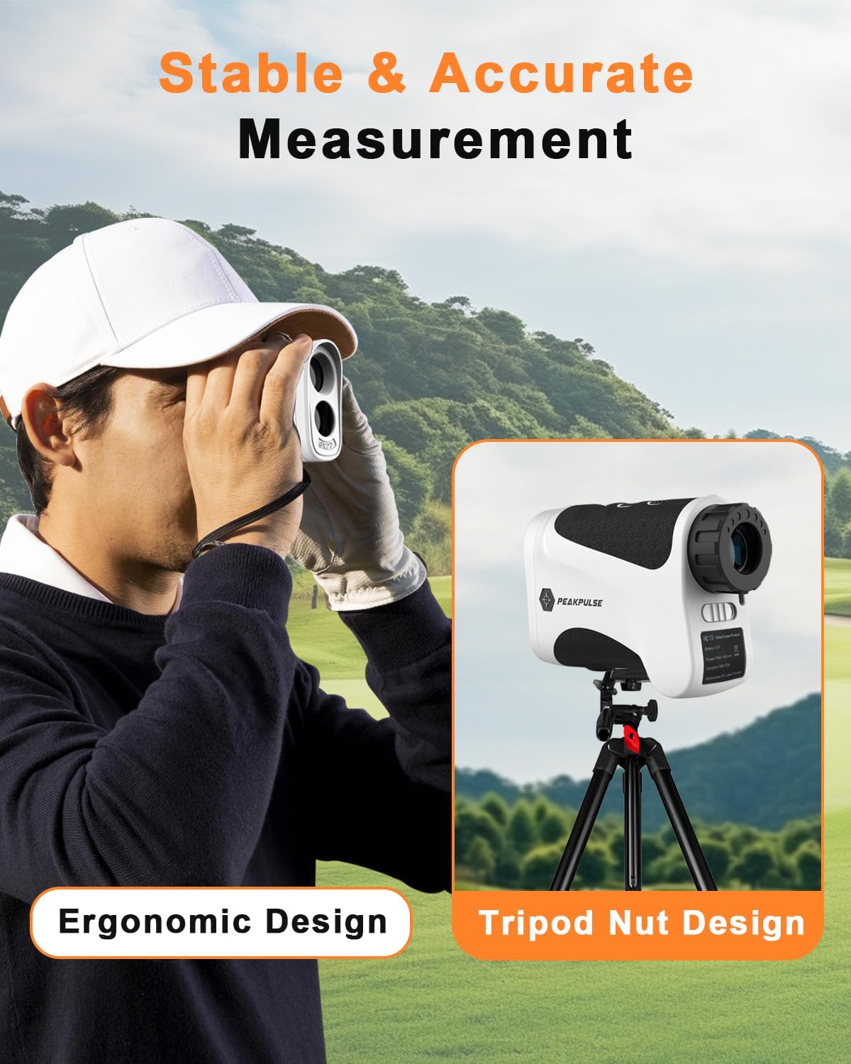 Golf Range Finder 650/1700 Yards RangeFinder Golfing High Clarity Display 6X Magnification 0.5 Yard Accuracy Flag Pin Seeker Easy to Use