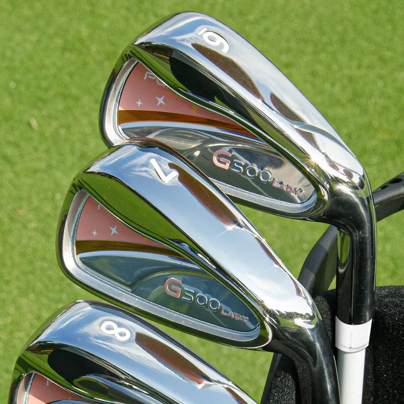 PGM Women's Golf Iron Set 6 7 8 9 PW SW Stainless Steel Heads Carbon Shaft L Flex Ladies Golf Clubs