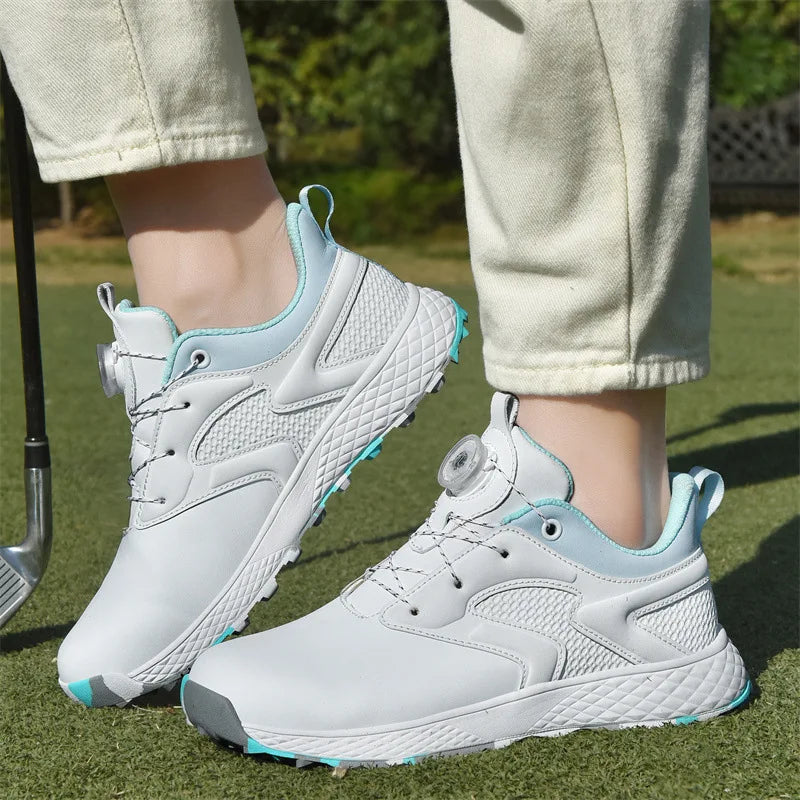 Golf Shoes Women & Men Casual Non Slip Golf Sneakers Soft Spikes Breathable Microfiber Outdoor Training Walking Couple Sports Shoe