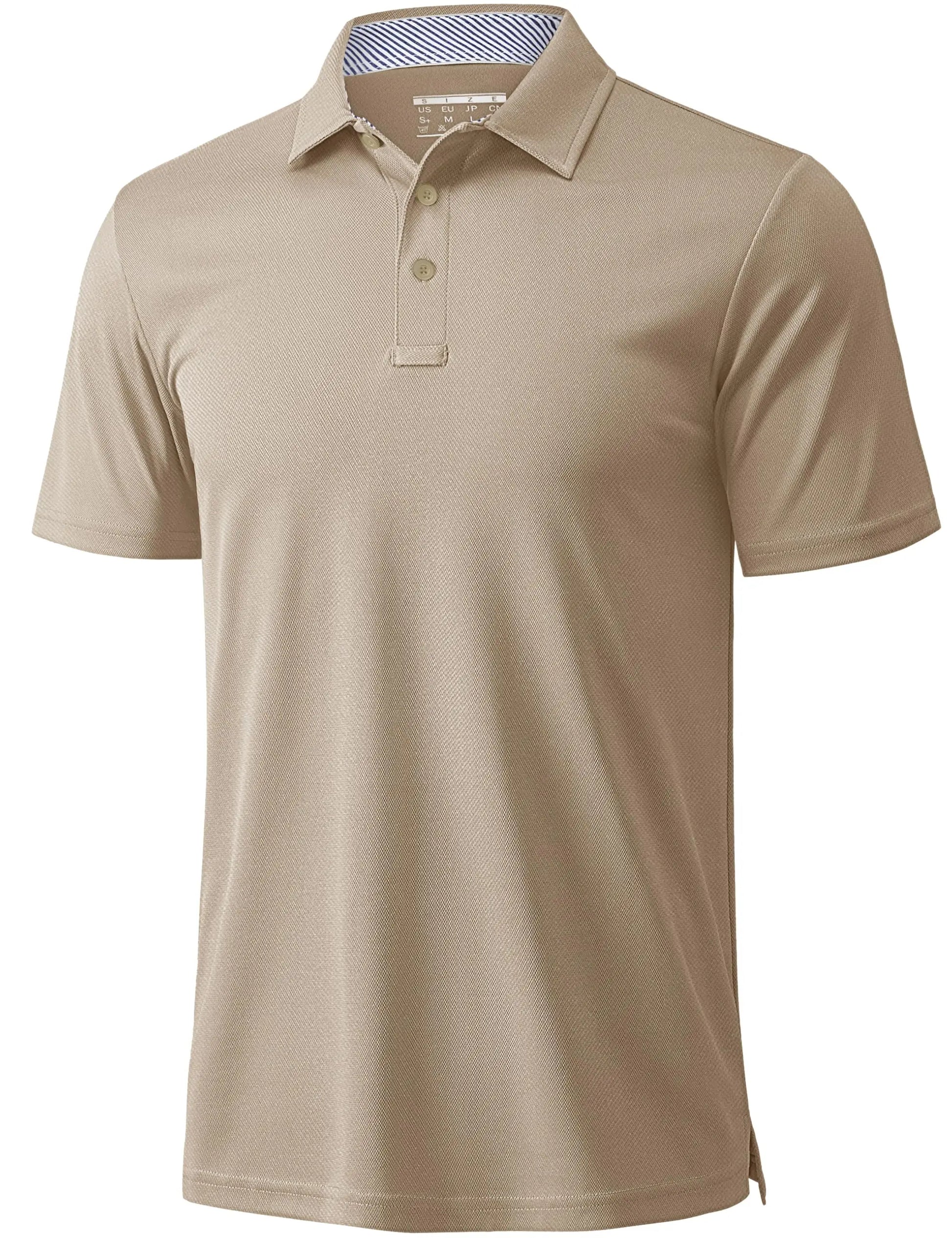 TACVASEN Mens Summer Polo Shirts Short Moisture Wicking Sleeve Athletic T-Shirt 3 Buttons Classic Fit Casual Dry fit Golf Shirts