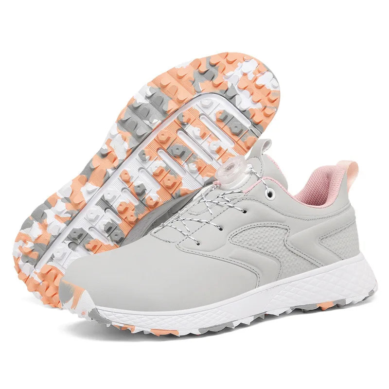 Golf Shoes Women & Men Casual Non Slip Golf Sneakers Soft Spikes Breathable Microfiber Outdoor Training Walking Couple Sports Shoe