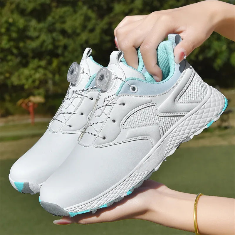 Golf Shoes Women & Men Casual Non Slip Golf Sneakers Soft Spikes Breathable Microfiber Outdoor Training Walking Couple Sports Shoe