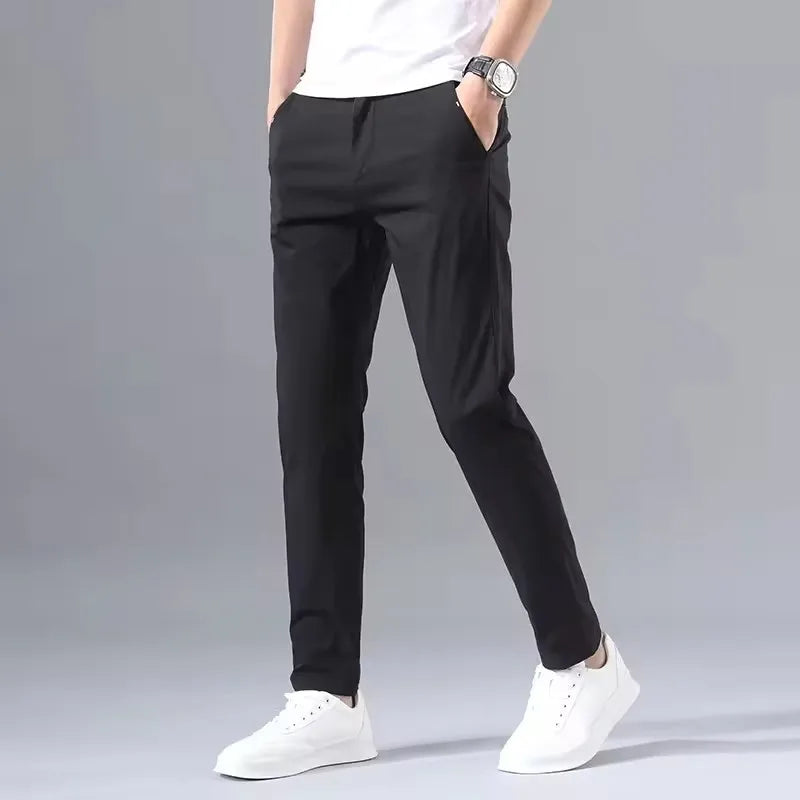 Spring Autumn Thin Slim Men Casual Golf Pants Classic Business Cotton Stretch Golf Trousers Korean Fashion Male Clothing Pants