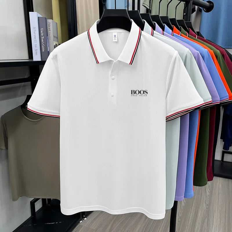 High End Brand Summer New Comfortable and Breathable Casual Short Top Hot Selling Men's Exquisite Letter Embroidered Polo Shirt