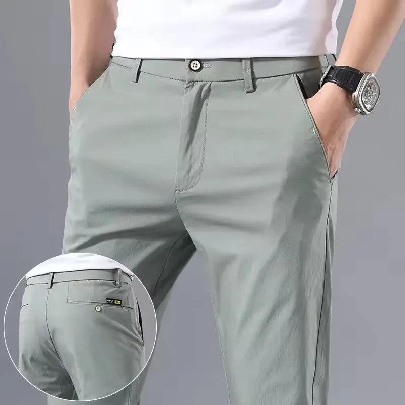 Spring Autumn Thin Slim Men Casual Golf Pants Classic Business Cotton Stretch Golf Trousers Korean Fashion Male Clothing Pants