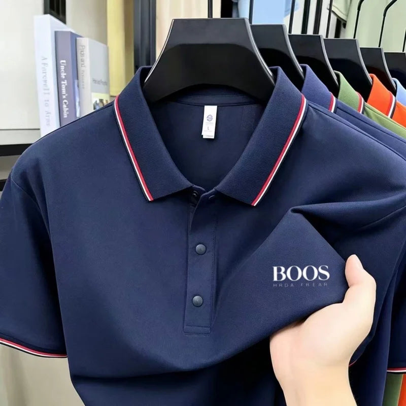 High End Brand Summer New Comfortable and Breathable Casual Short Top Hot Selling Men's Exquisite Letter Embroidered Polo Shirt
