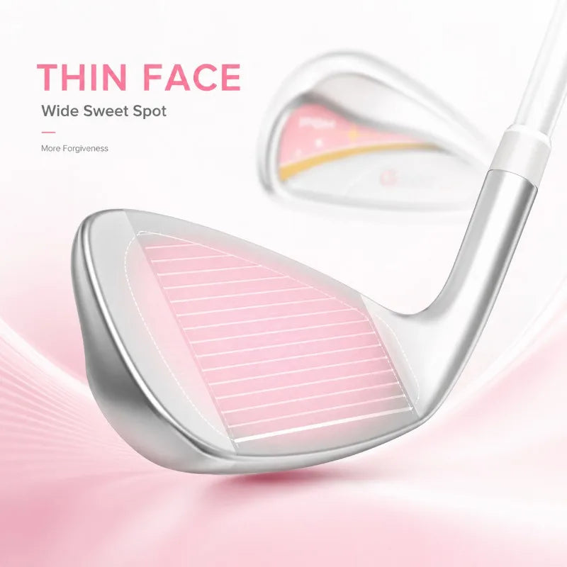PGM Women's Golf Iron Set 6 7 8 9 PW SW Stainless Steel Heads Carbon Shaft L Flex Ladies Golf Clubs