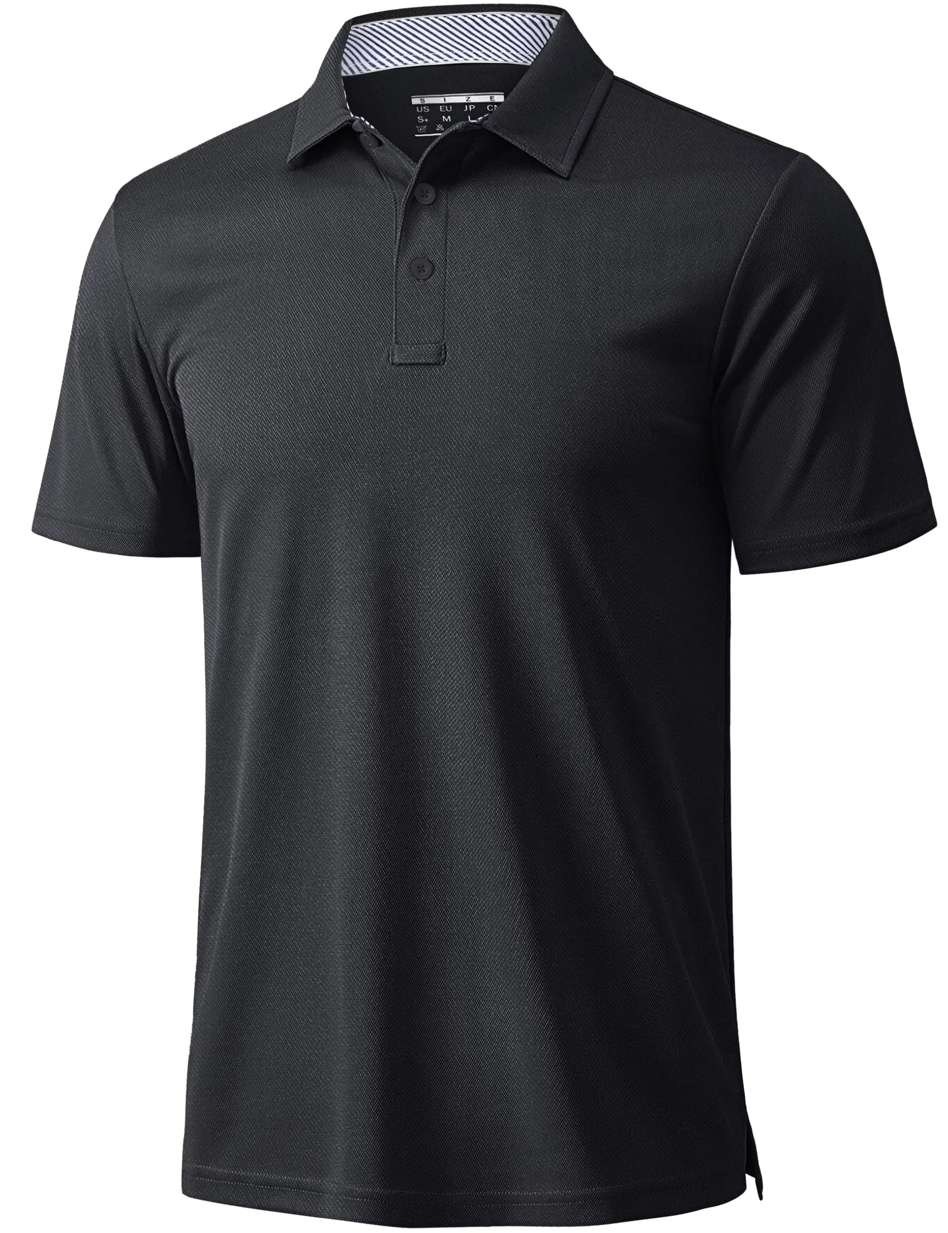 TACVASEN Mens Summer Polo Shirts Short Moisture Wicking Sleeve Athletic T-Shirt 3 Buttons Classic Fit Casual Dry fit Golf Shirts