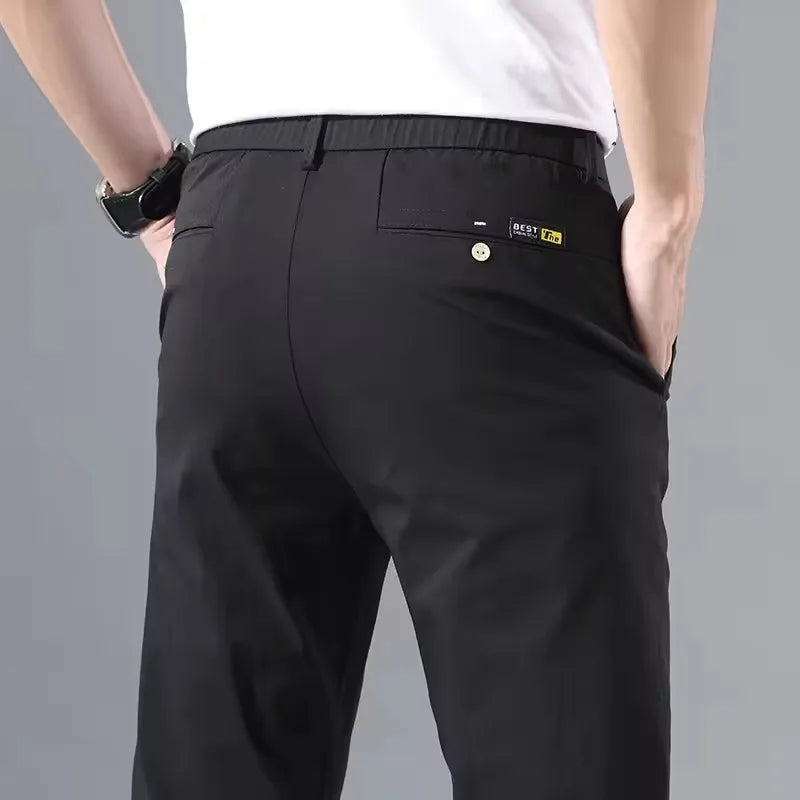 Spring Autumn Thin Slim Men Casual Golf Pants Classic Business Cotton Stretch Golf Trousers Korean Fashion Male Clothing Pants