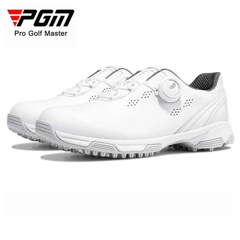 PGM Women Golf Shoes Waterproof Breathable Knob Lace Anti Slip Sports White Shoes XZ268