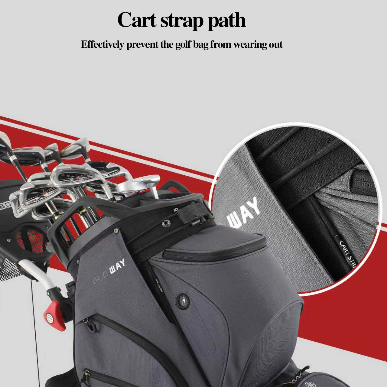 Ultra Lightweight Golf Cart Bag, 15-Way Top Divider Golf Club Bag, Nylon Material, Lightweight Only 2.6KG / 5.73 Lbs