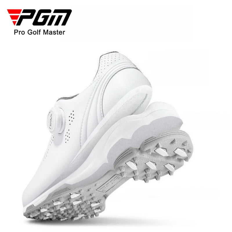 PGM Women Golf Shoes Waterproof Breathable Knob Lace Anti Slip Sports White Shoes XZ268