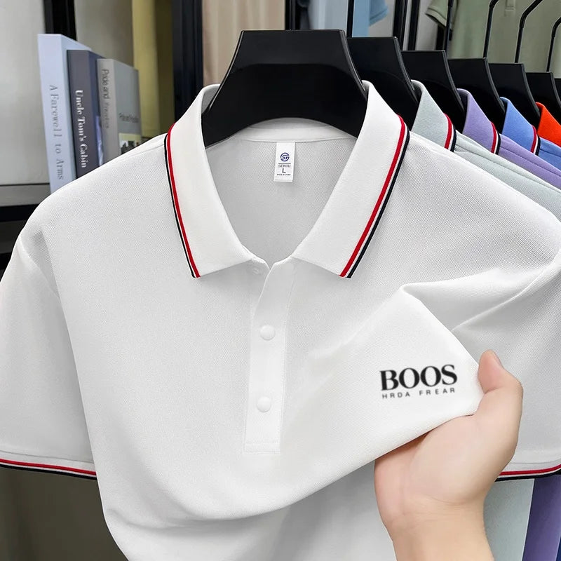 High End Brand Summer New Comfortable and Breathable Casual Short Top Hot Selling Men's Exquisite Letter Embroidered Polo Shirt