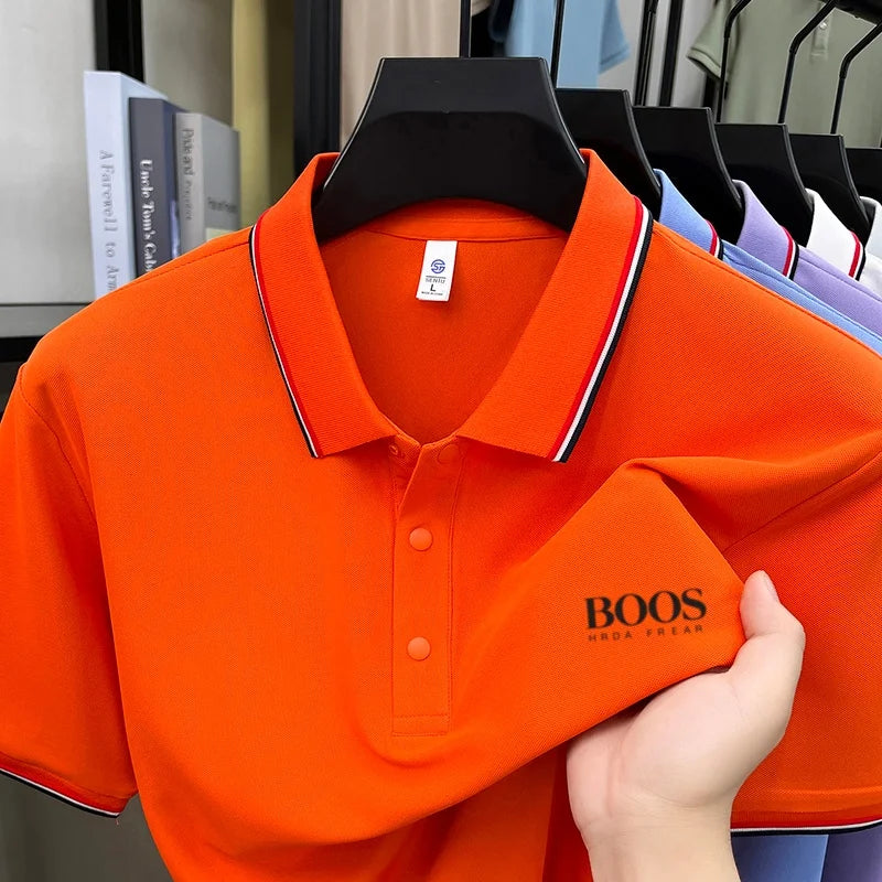 High End Brand Summer New Comfortable and Breathable Casual Short Top Hot Selling Men's Exquisite Letter Embroidered Polo Shirt