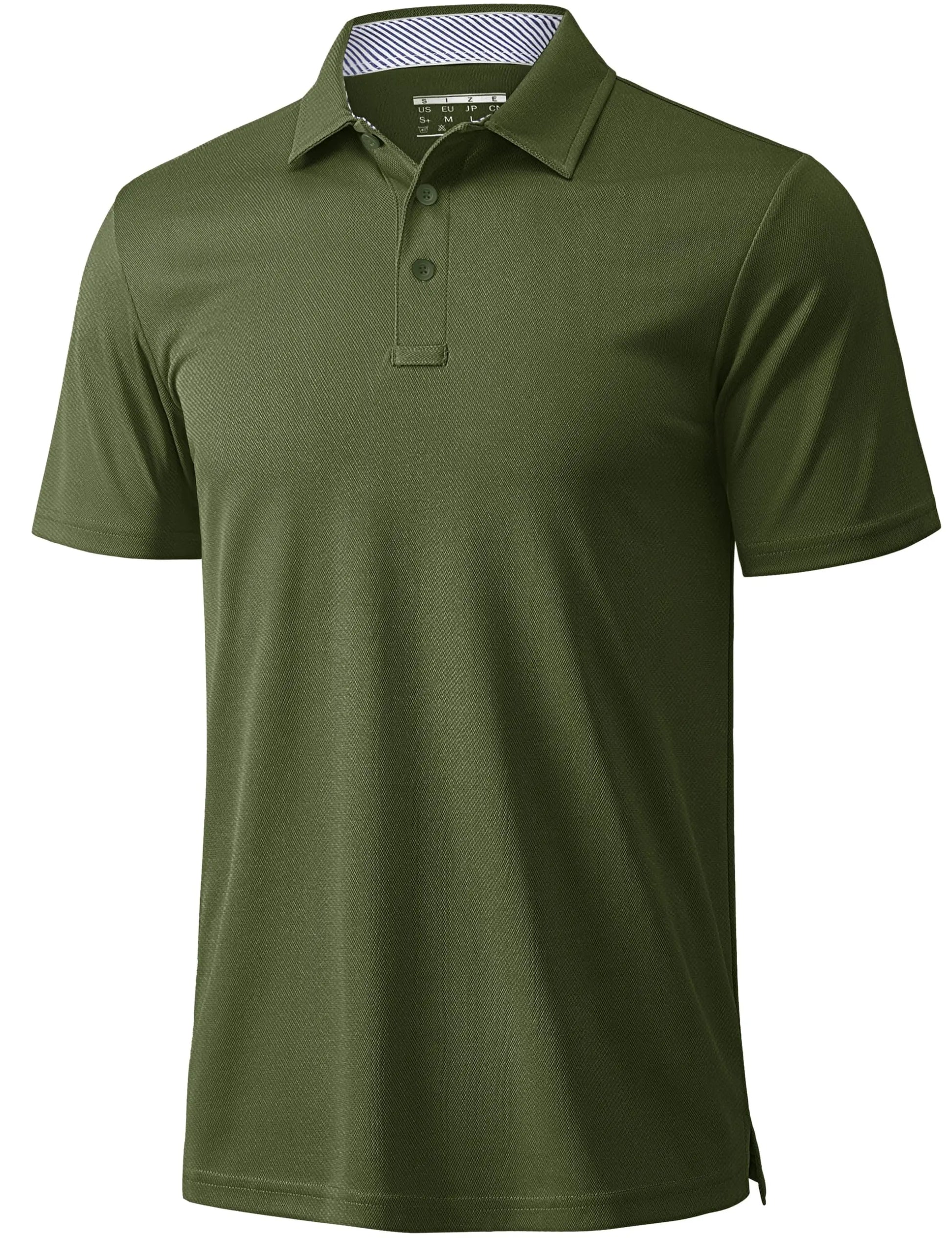 TACVASEN Mens Summer Polo Shirts Short Moisture Wicking Sleeve Athletic T-Shirt 3 Buttons Classic Fit Casual Dry fit Golf Shirts