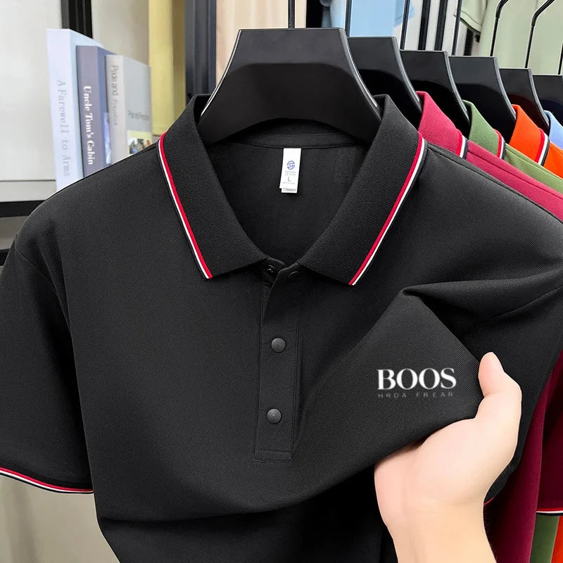 High End Brand Summer New Comfortable and Breathable Casual Short Top Hot Selling Men's Exquisite Letter Embroidered Polo Shirt