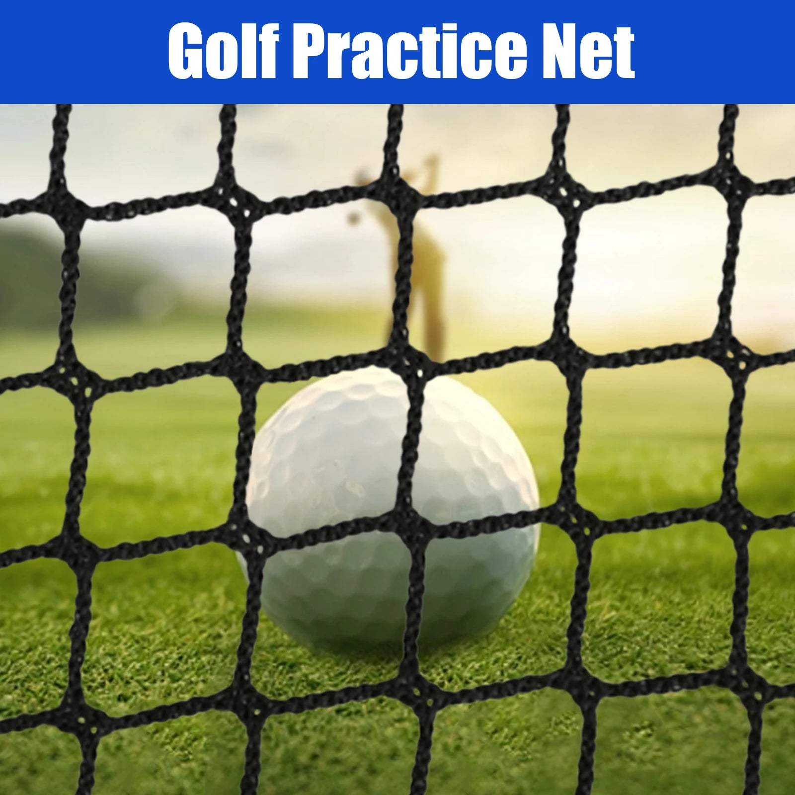 3x3m Golf Sports Practice Barrier Net, Golf Ball High Impact Net, Golf Training Aid for Indoor Outdoor Sports, 10 X 10 Ft