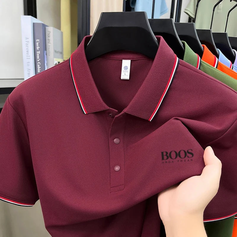 High End Brand Summer New Comfortable and Breathable Casual Short Top Hot Selling Men's Exquisite Letter Embroidered Polo Shirt