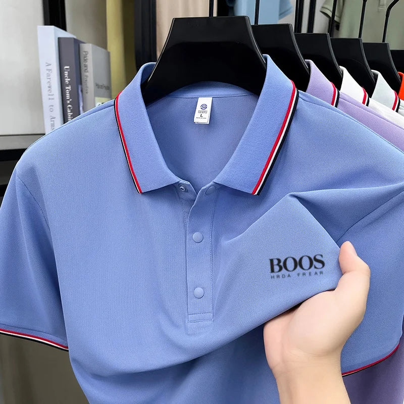 High End Brand Summer New Comfortable and Breathable Casual Short Top Hot Selling Men's Exquisite Letter Embroidered Polo Shirt