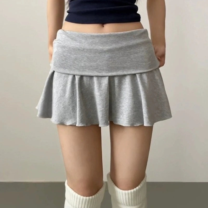 Waist-Flipping Ruched Skirts Prevent Exposure Golf Sports Women Short Dress High Elasticity Athletic Short High Waist Skirt