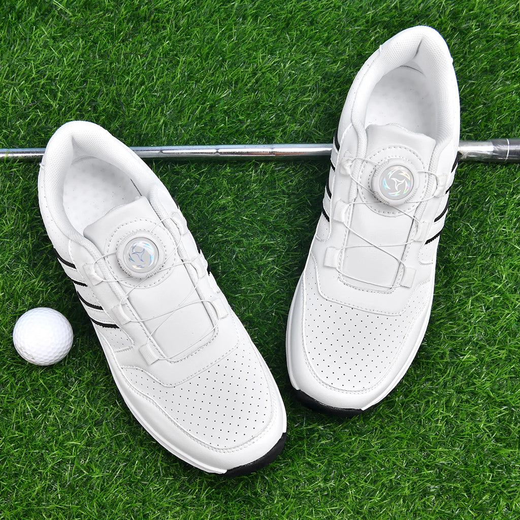 Unisex Twist Lock Golf Shoes Quick Fastening Spikeless Waterproof Breathable Lightweight Outdoor Walking Footwear