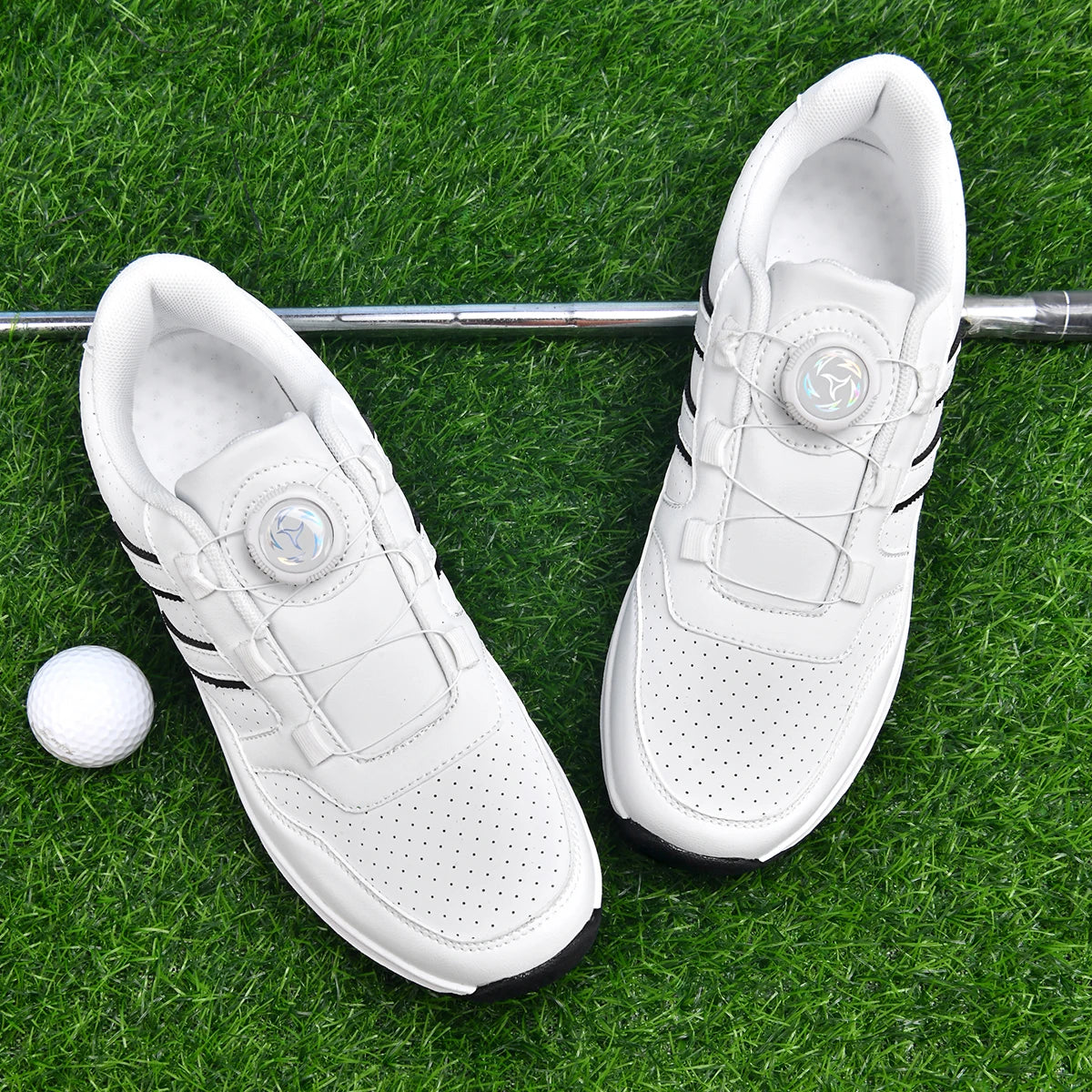 Unisex Twist Lock Golf Shoes Quick Fastening Spikeless Waterproof Breathable Lightweight Outdoor Walking Footwear