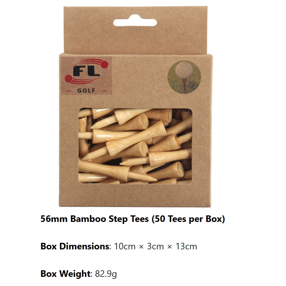 Golf Tees Bamboo Tees 50Pcs Friendly Biodegradable 32/38/45/51/56/70mm Wide Cup Base Adjustable Depth More Durable and Stable