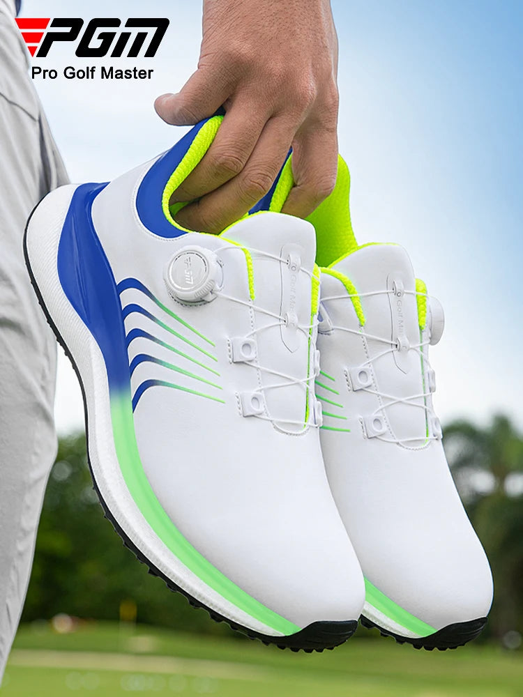 PGM Golf Shoes Men's Shoes Casual Sports Shoes Super Soft Popcorn Midsole Knob Lace Super Waterproof Shoes XZ446