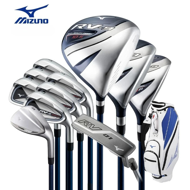 Mizuno RV-9 Mens Complete Golf Club Set Beginner Intermediate High Forgiveness Long Distance Full Clubs Kit With Golf Stand Bag