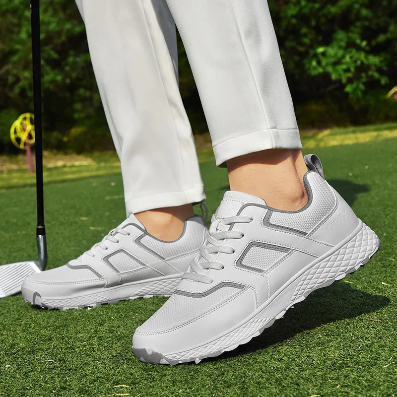 Golf Shoes Women & Men Casual Non Slip Golf Sneakers Soft Spikes Breathable Microfiber Outdoor Training Walking Couple Sports Shoe