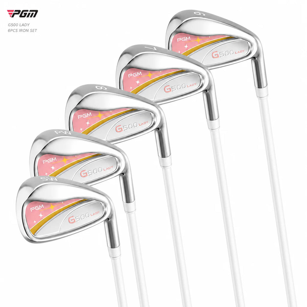 PGM Women's Golf Iron Set 6 7 8 9 PW SW Stainless Steel Heads Carbon Shaft L Flex Ladies Golf Clubs