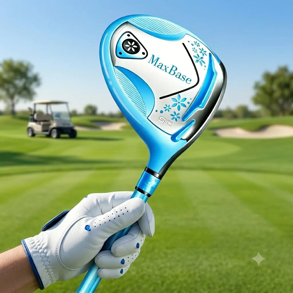 Max Base Women's Golf 5 Fairway Wood 19° L Flex 41.25" Pink Blue Easy to Hit Long Distance Club