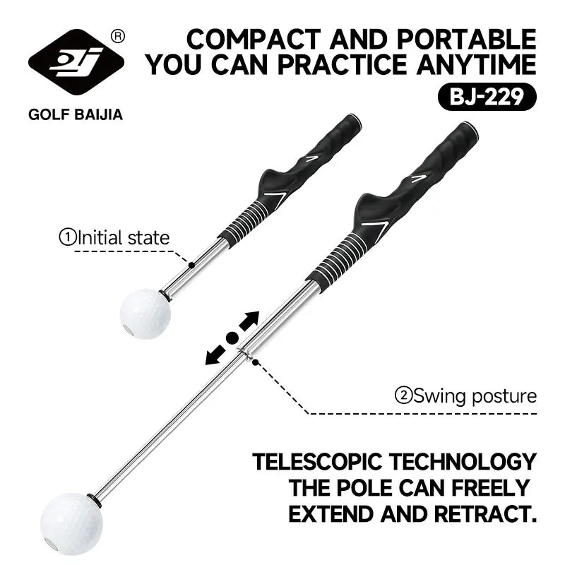 Golf Swing Practice Stick Telescopic Golf Swing Trainer Posture Corrector Practice Golf ExerciseGolf Swing Master Training Aid