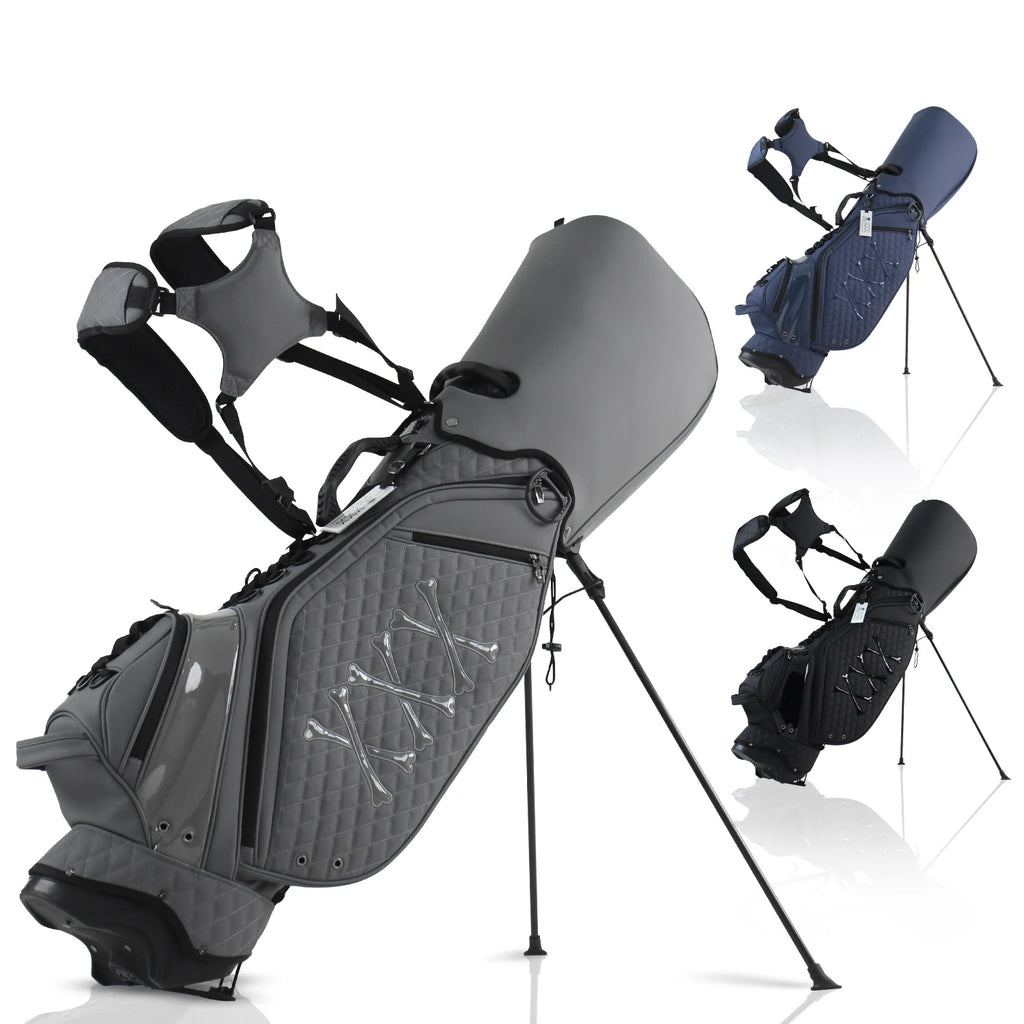Stylish Golf Stand Bag, 7-Way Top Divider, Lightweight Double Shoulder Golf Club Bag, Premium Eco-Friendly PU Leather
