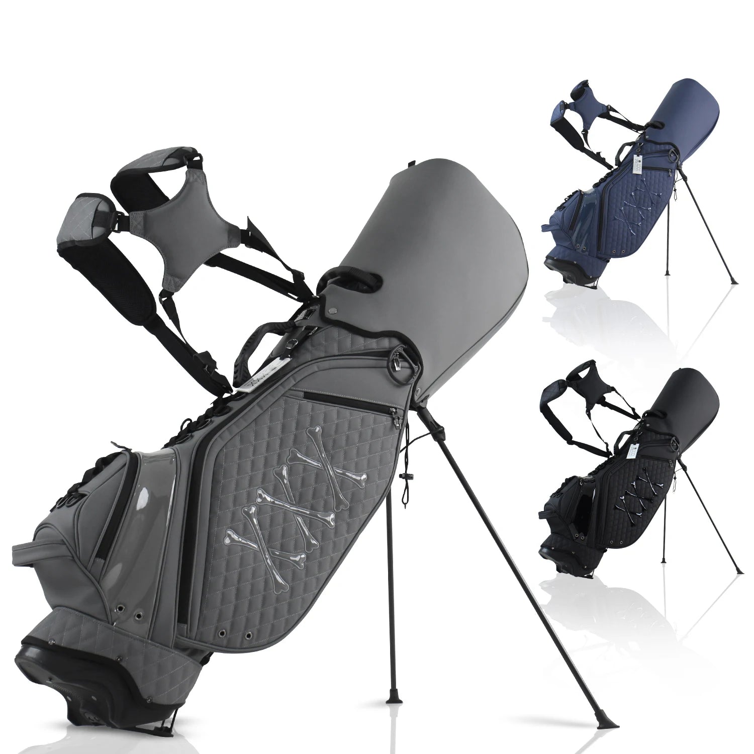 Stylish Golf Stand Bag, 7-Way Top Divider, Lightweight Double Shoulder Golf Club Bag, Premium Eco-Friendly PU Leather