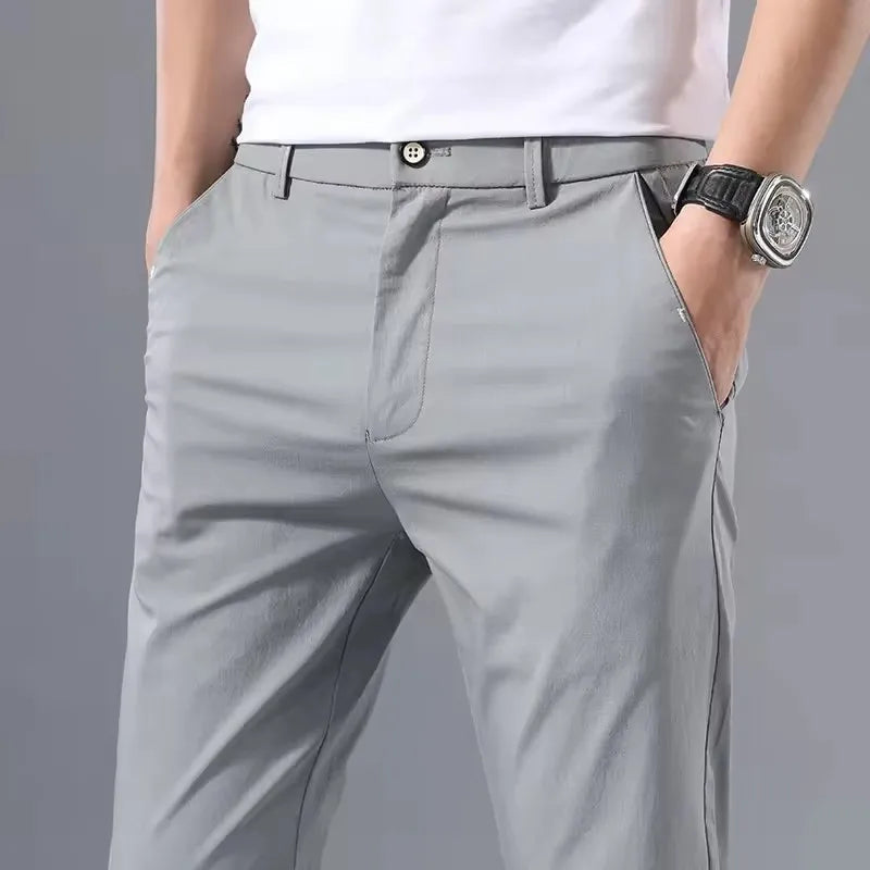 Spring Autumn Thin Slim Men Casual Golf Pants Classic Business Cotton Stretch Golf Trousers Korean Fashion Male Clothing Pants