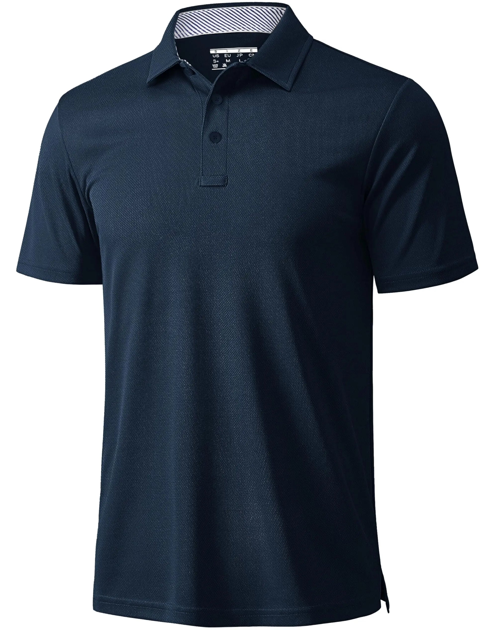 TACVASEN Mens Summer Polo Shirts Short Moisture Wicking Sleeve Athletic T-Shirt 3 Buttons Classic Fit Casual Dry fit Golf Shirts