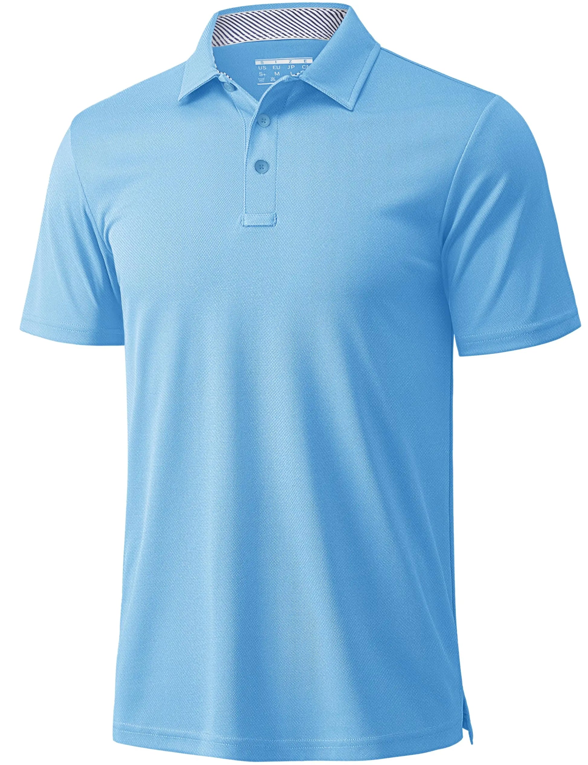 TACVASEN Mens Summer Polo Shirts Short Moisture Wicking Sleeve Athletic T-Shirt 3 Buttons Classic Fit Casual Dry fit Golf Shirts