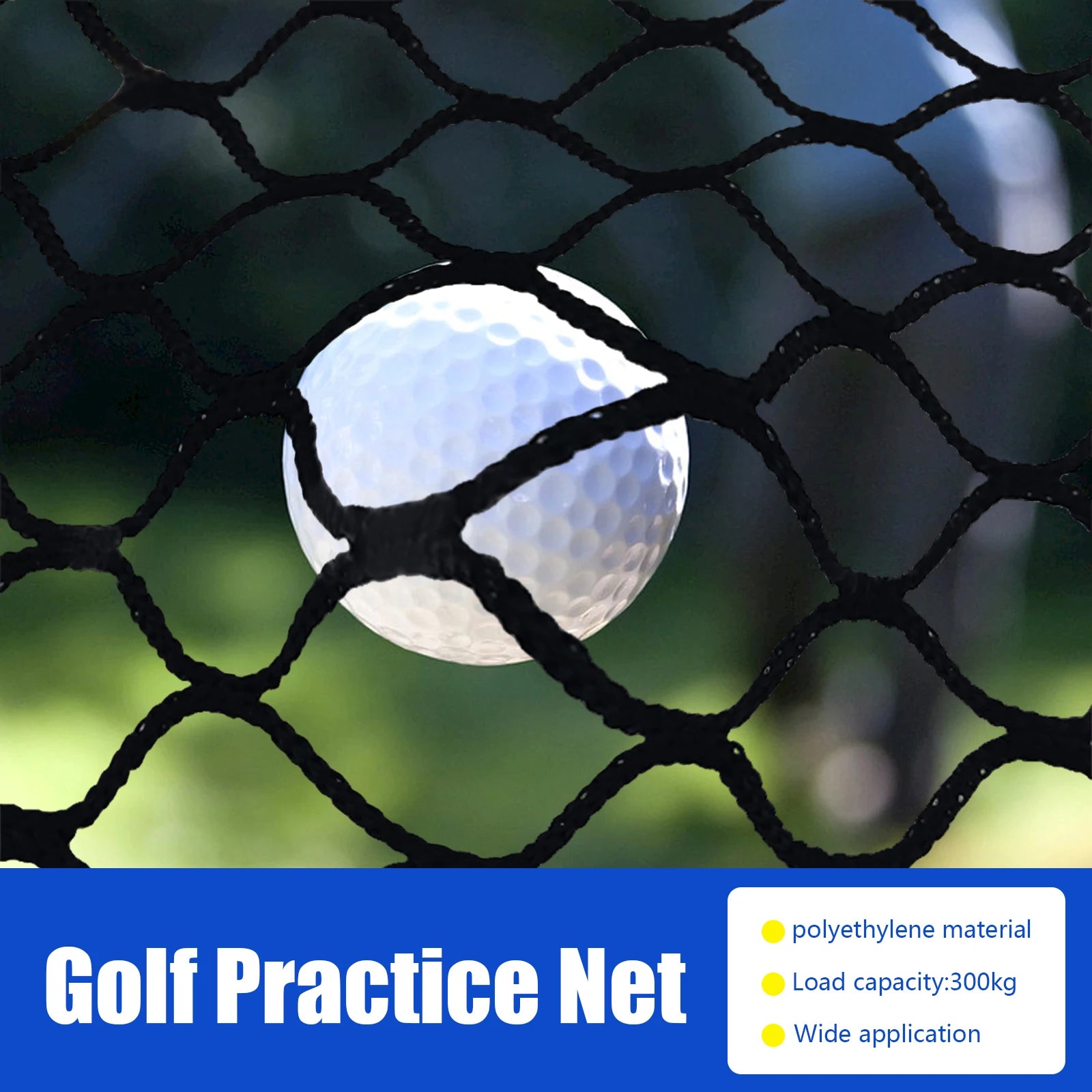 3x3m Golf Sports Practice Barrier Net, Golf Ball High Impact Net, Golf Training Aid for Indoor Outdoor Sports, 10 X 10 Ft