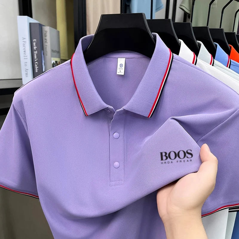 High End Brand Summer New Comfortable and Breathable Casual Short Top Hot Selling Men's Exquisite Letter Embroidered Polo Shirt