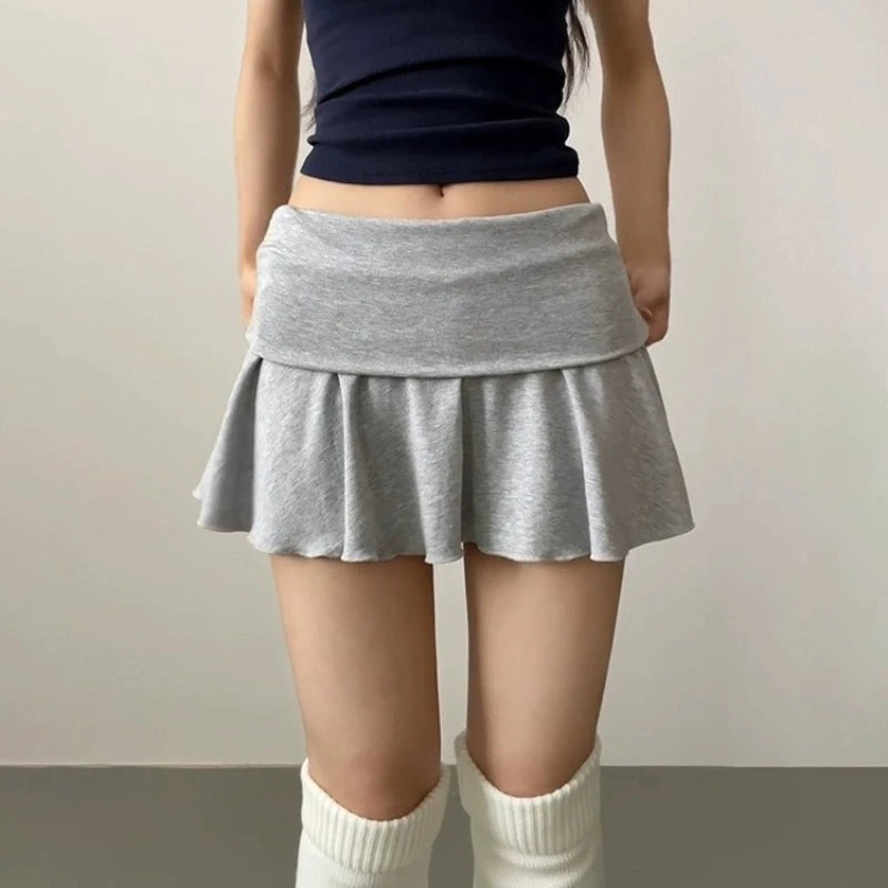 Waist-Flipping Ruched Skirts Prevent Exposure Golf Sports Women Short Dress High Elasticity Athletic Short High Waist Skirt